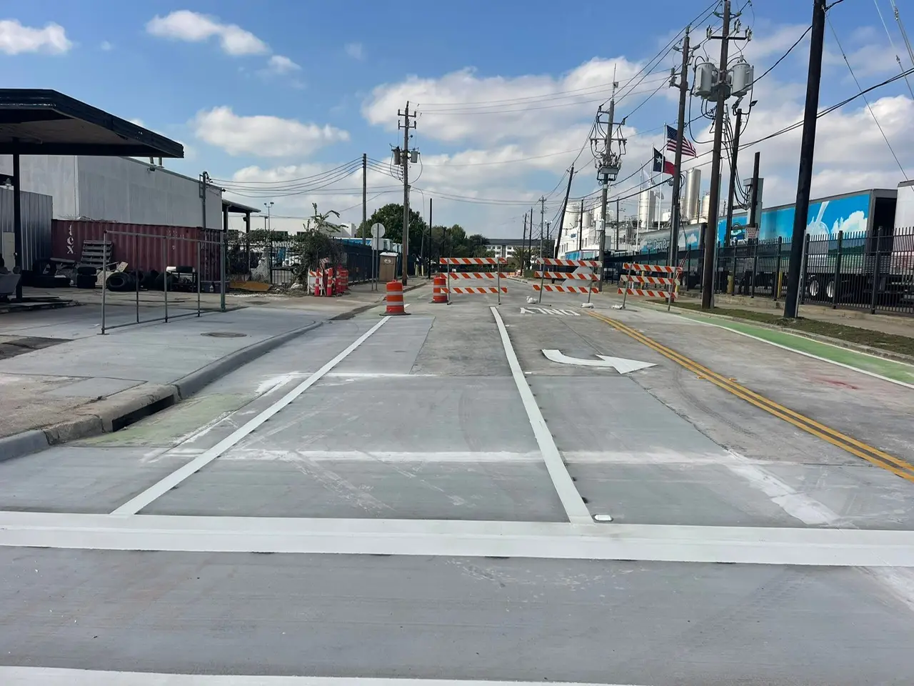 Concrete street and road pour — Heco Concrete industrial project in Houston